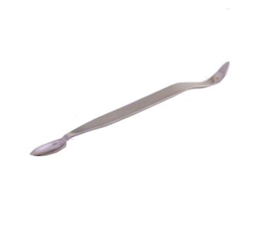 Espátula Dupla Com Colher e Ponta Curva Em Chapa de Aço Inox