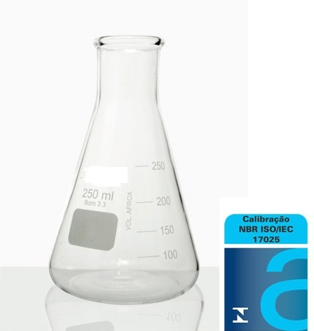 Erlenmeyer Graduado Boca Estreita Com Certificado RBC