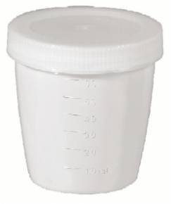 Frasco Coletor Universal Graduado Até 70ml Em Polipropileno Branco (Leitoso)