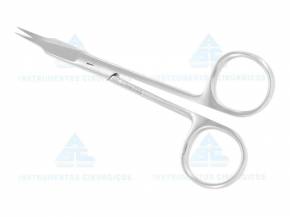 Tesoura Goldman Fox Curva 13cm Serrilhada Para Periodontia