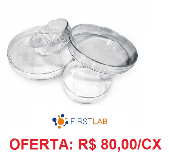 Placa de Petri 90x15mm Descartável cx c/200 Unidades Firstlab | Prolab
